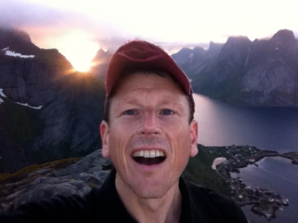 Admiring the view above Reine