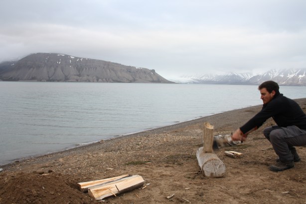 Chopping the firewood