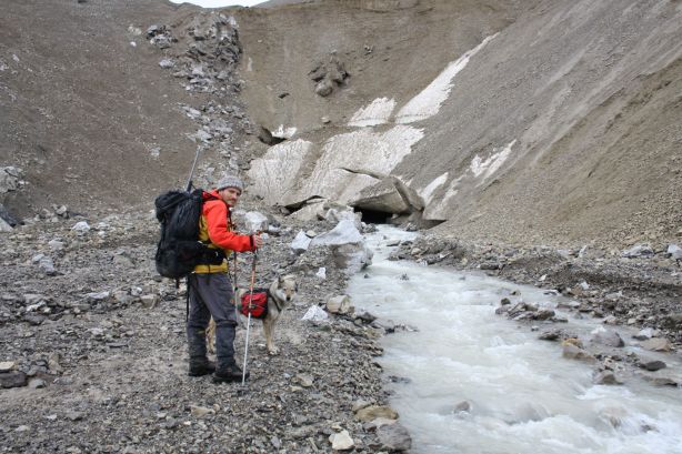 The river emerges from the icy mouth