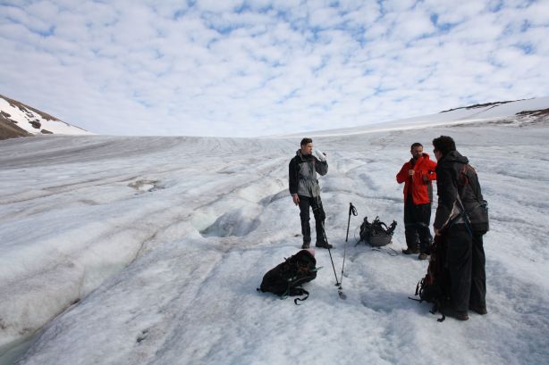 Icy drink on the glacier
