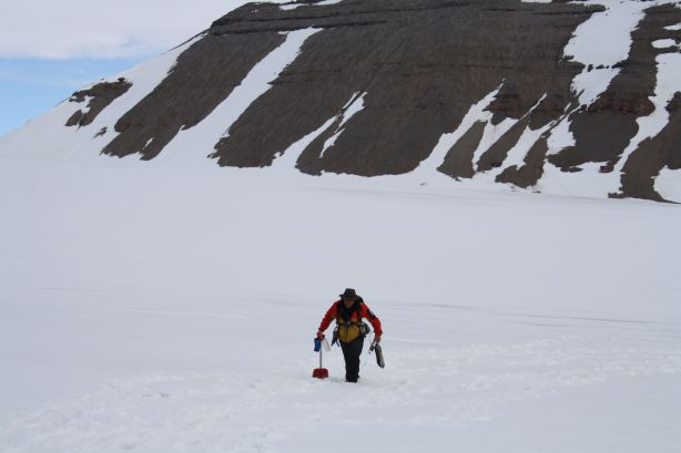 Collecting water at the foot of the nunataak