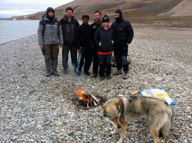 Waiting on the cold beach