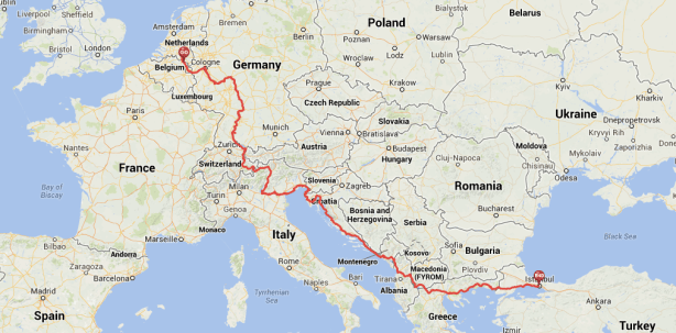 World Bike Trip 2014: Route through Europe