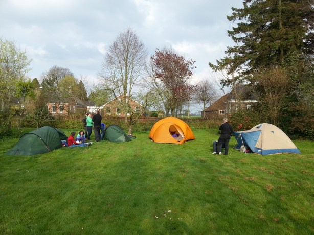 Camping in the apple orchard