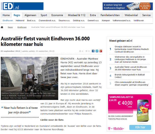 Article in the Eindhovens Dagblad
