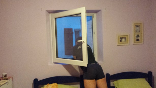 The steel rods in the wall make for a weak internet signal.