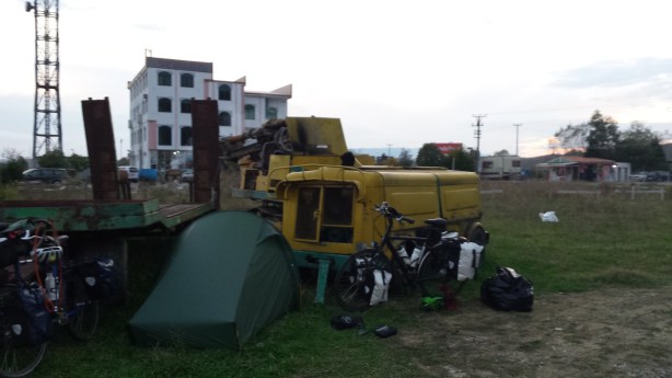 The tent is hidden from the road