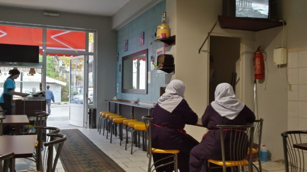 Before the first big climb. Filling up with some pastries.