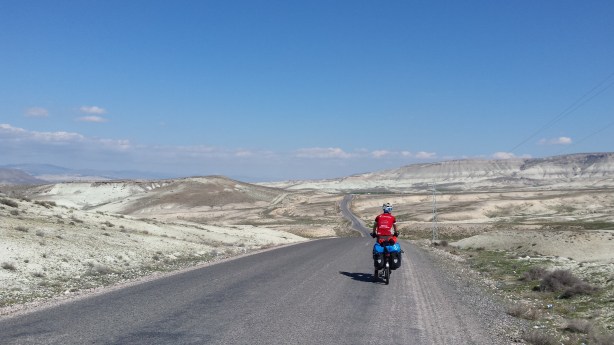 James cycling through the chalky landscape