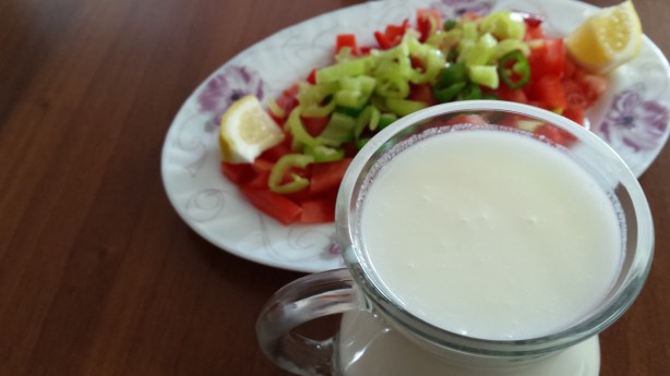 Ayran and salad