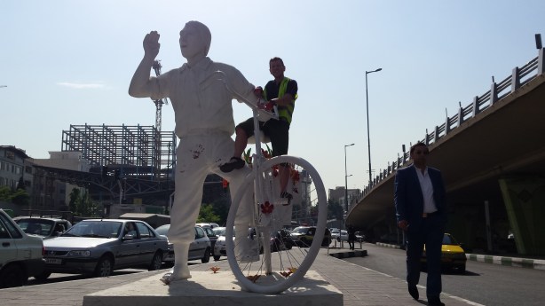 Cyclist in Iran