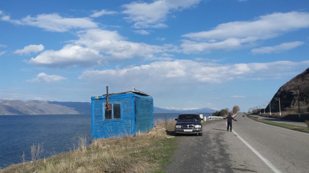 Fisherman on Lake Sevan