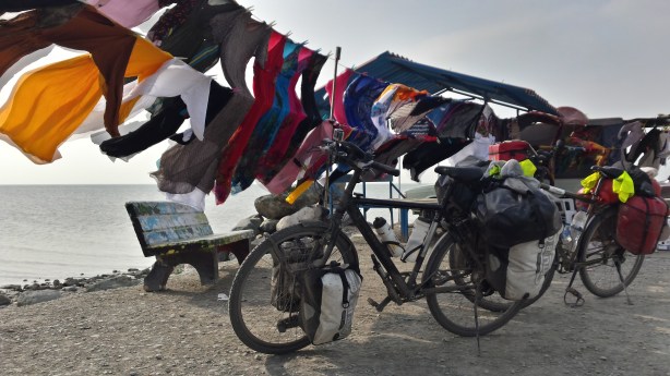 In front of the Caspian Sea