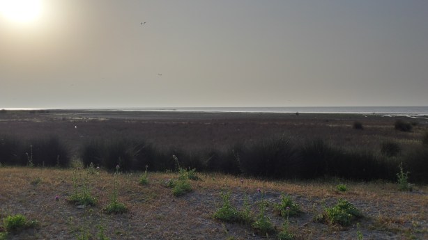 View from our camping spot on the Caspian Sea