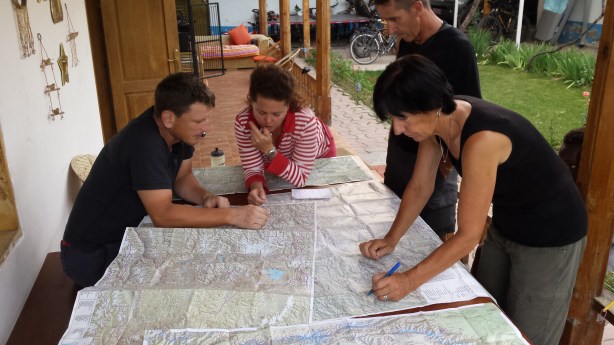 Vero giving us tips on the Pamir Highway