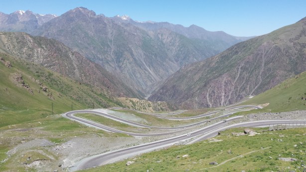 The road down to Bishkek