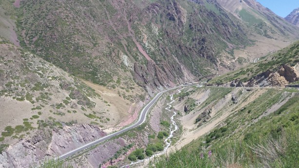 The road down to Bishkek
