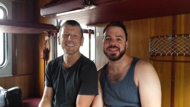 Tim and me in the train on the way to Issykul