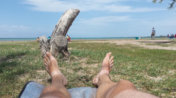 Sun bathing on Issykul