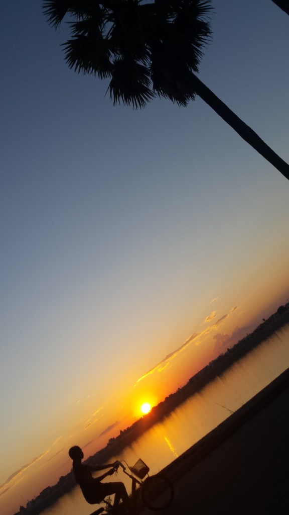 The Mekong River at sunset