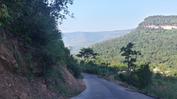 A steep descent with view over Thailand