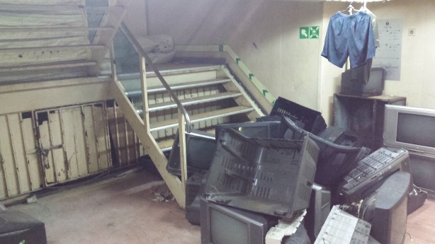 In the bowels of the boat