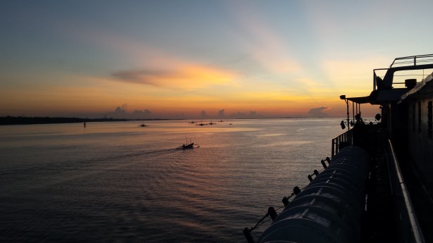 Sunrise from the boat from Lombok
