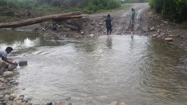 River crossing - the bridge is visible on the left