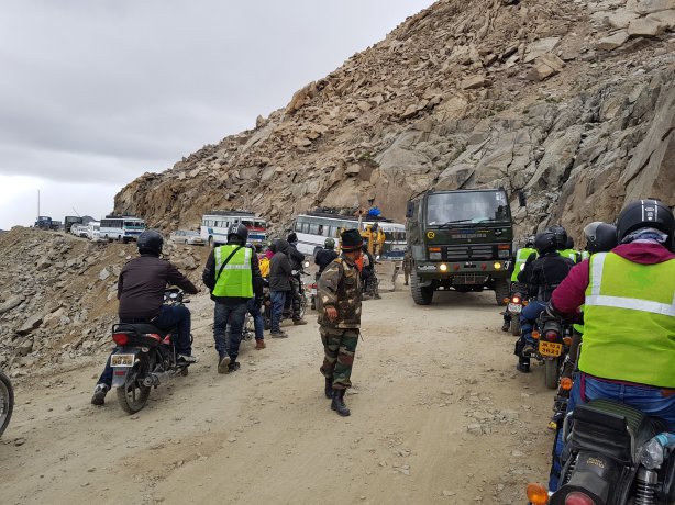 Traffic jam near the top