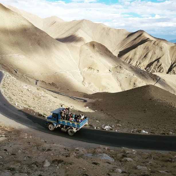 Coming down from Khardung La