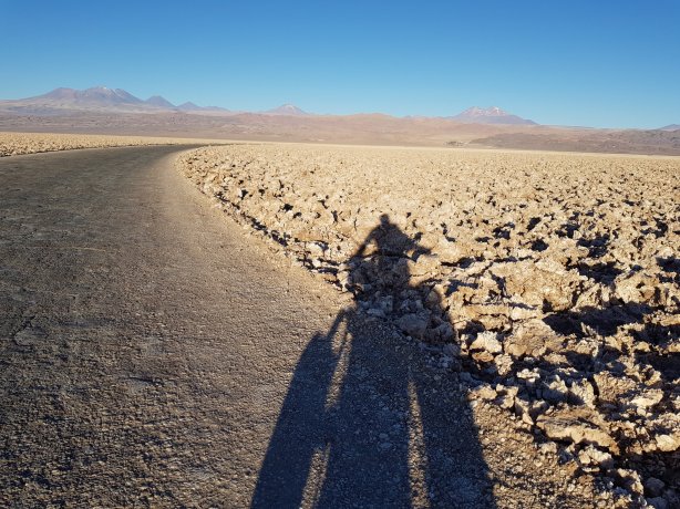 The dying rays of light on Laguna de Atacama