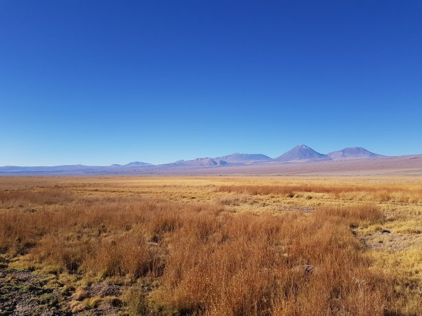 The Andes mountain chain slides past. 