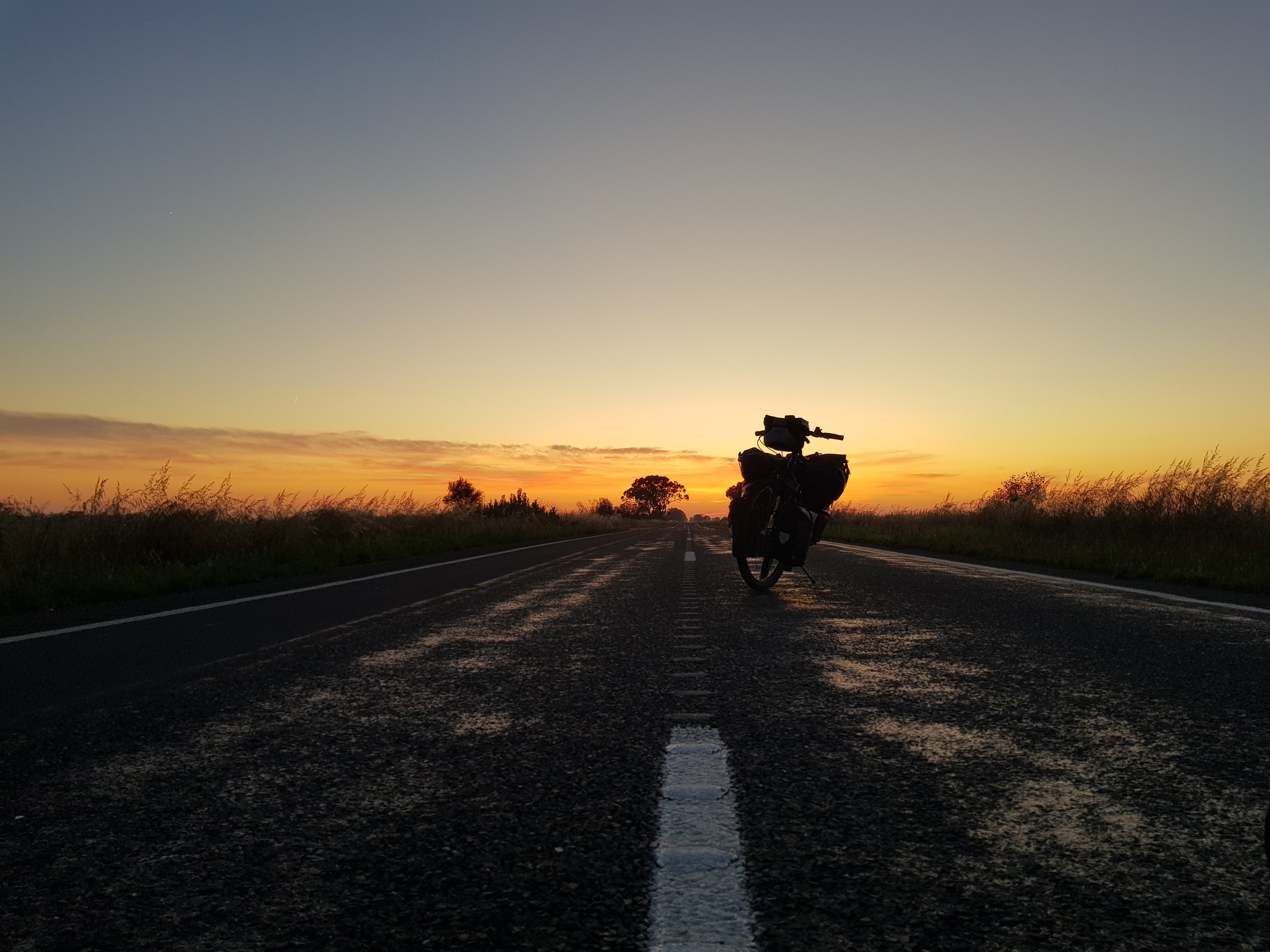 Sunrise on the road