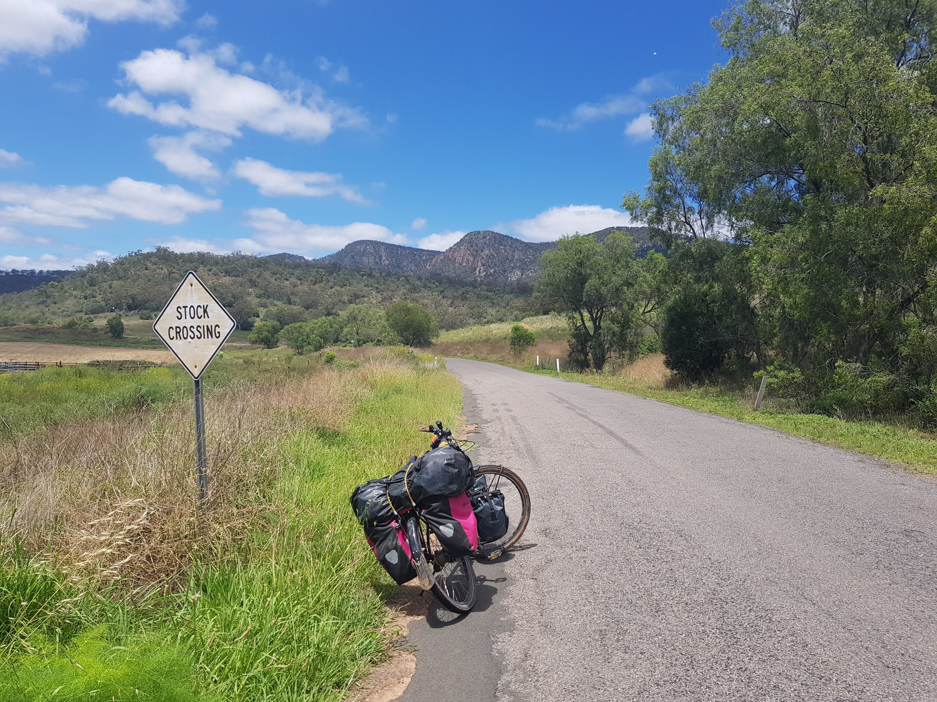 The side road starts to climb